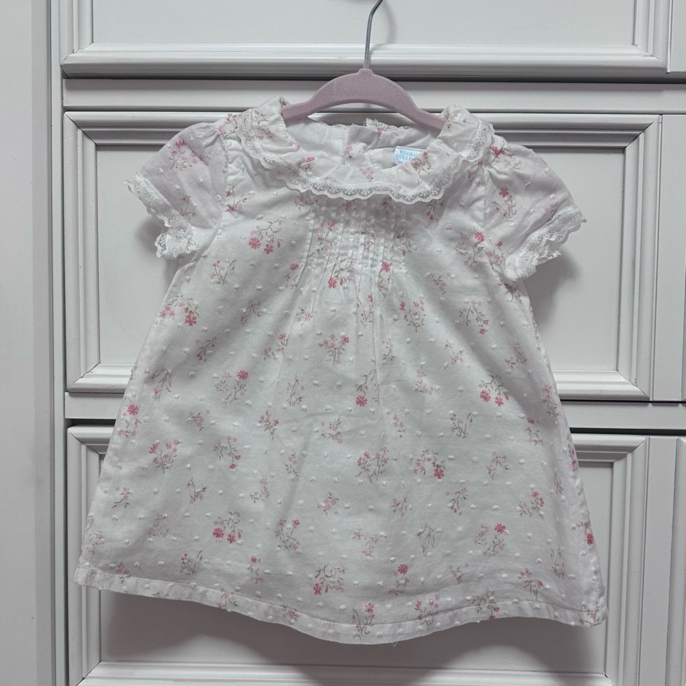 Edgehill Collection Floral White and Pink Dress